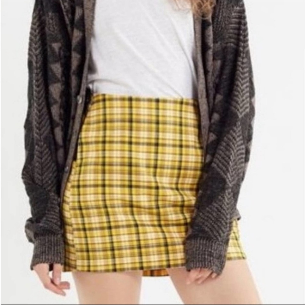 Urban Outfitters Yellow Plaid Skirt